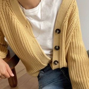 Everlane Textured Cotton Cropped Cardigan